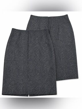 Kenar Charcoal Jacquard Pencil Skirt